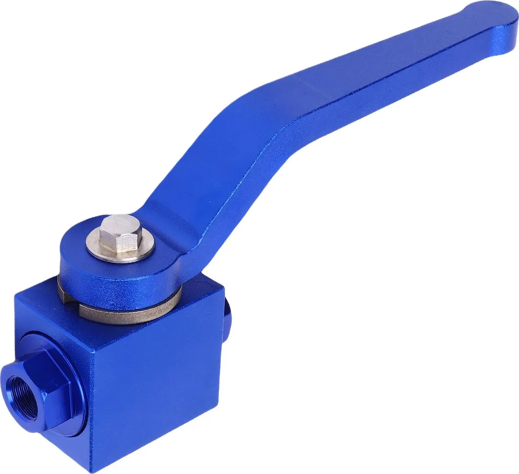 Vanne de frein 1/8 NPT aluminium bleu : durabilité et flux optimal