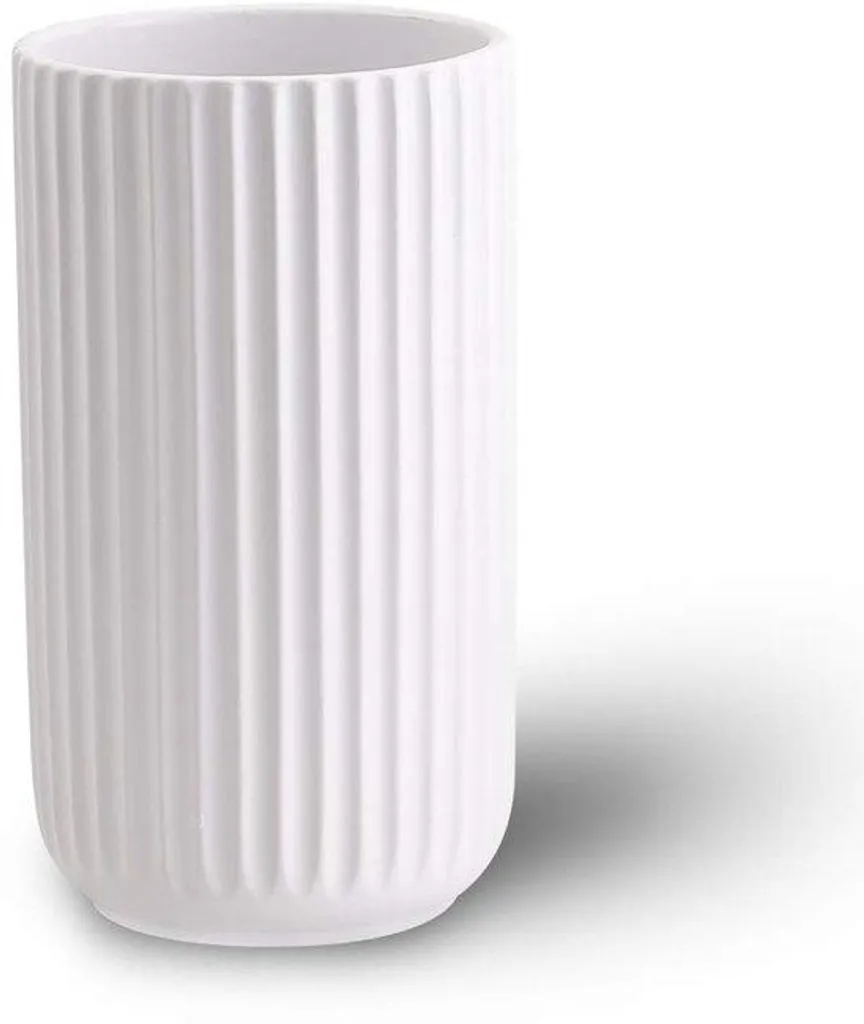 Vase décoratif blanc 22 cm - Idéal pour compositions de fleurs séchées