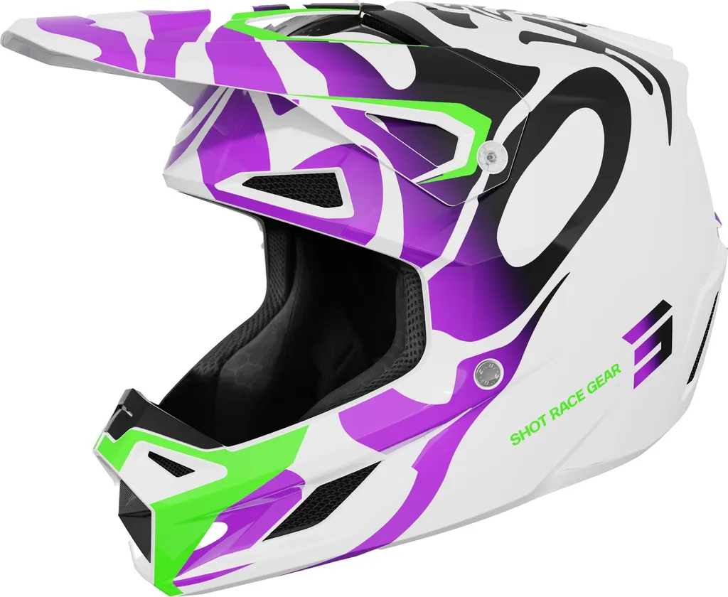Casque motocross enfant Shot Speed Ghost violet YM 51-52 cm