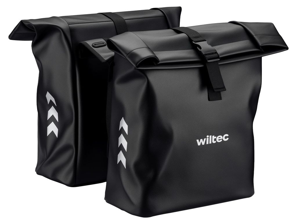 Wiltec Doppeltasche Gepäckträgertasche 48 l, Fahrradtasche Gepäckträger 30 x 14 x 57 cm, wasserresistente Fahrradtasche
