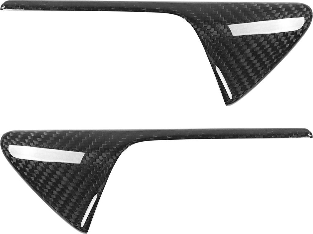 Paar der Seitenabdeckungsabdeckung der Seitenkotflügel -Abdeckung Echter Kohlefaser für Tesla Modell 3 S X YGlossy