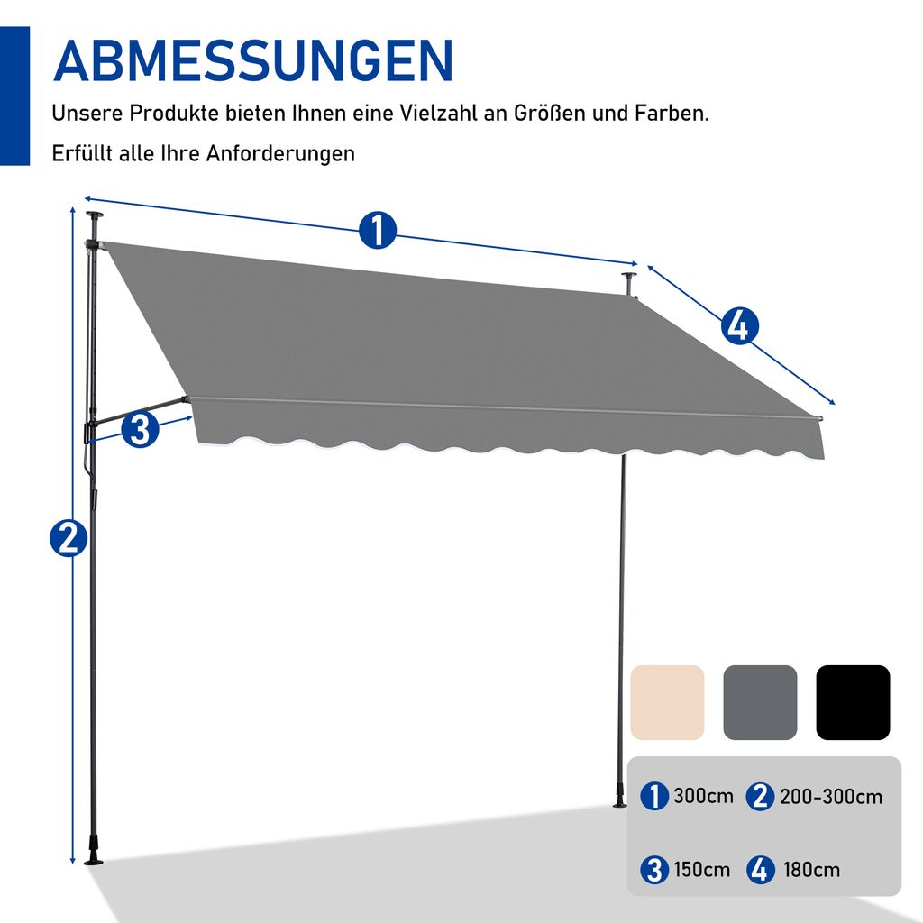 outsunny quick up zelt Instant-Pop-Up-Zelt für 4 Personen, mit Bodenplane 2 Türen Größe:80 cm Schlafsacklänge Polyester Fabric Adjustable Tent Bcf Tent Fitnessseil