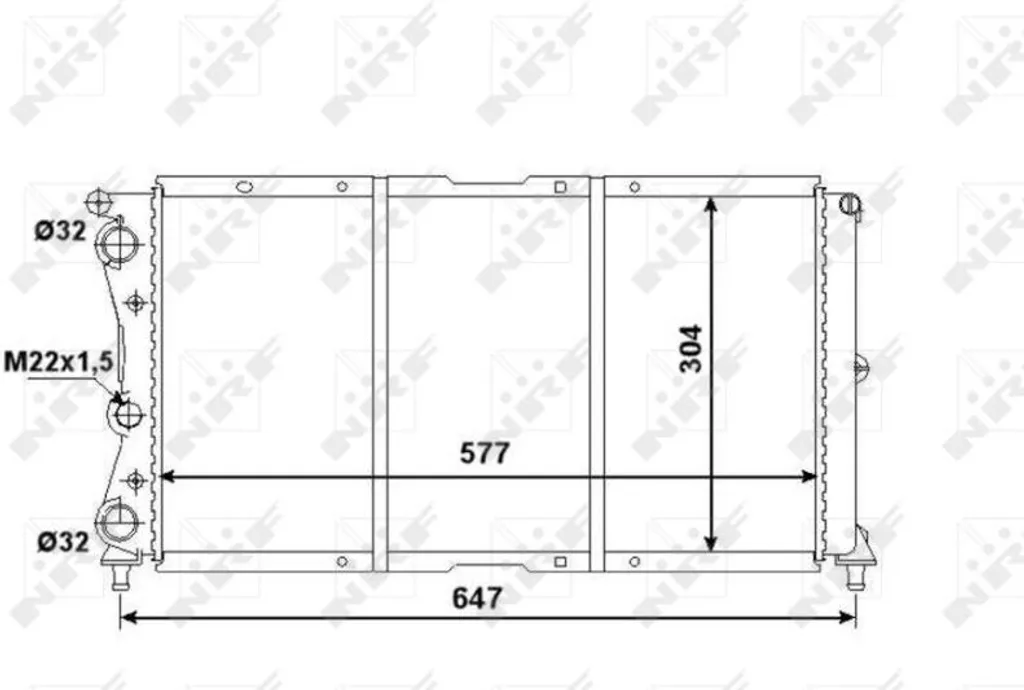 Radiateur de refroidissement moteur pour Fiat Punto NRF 58955 OE