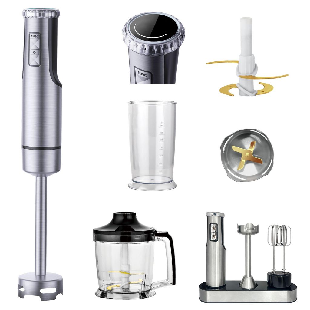 KB ELEMENTS Stabmixer, 800 Watt Voll Kupfer Motor, LED Display, 8 stufenlose Geschwindigkeiten, Titan Klingen, Edelstahl Gehäuse