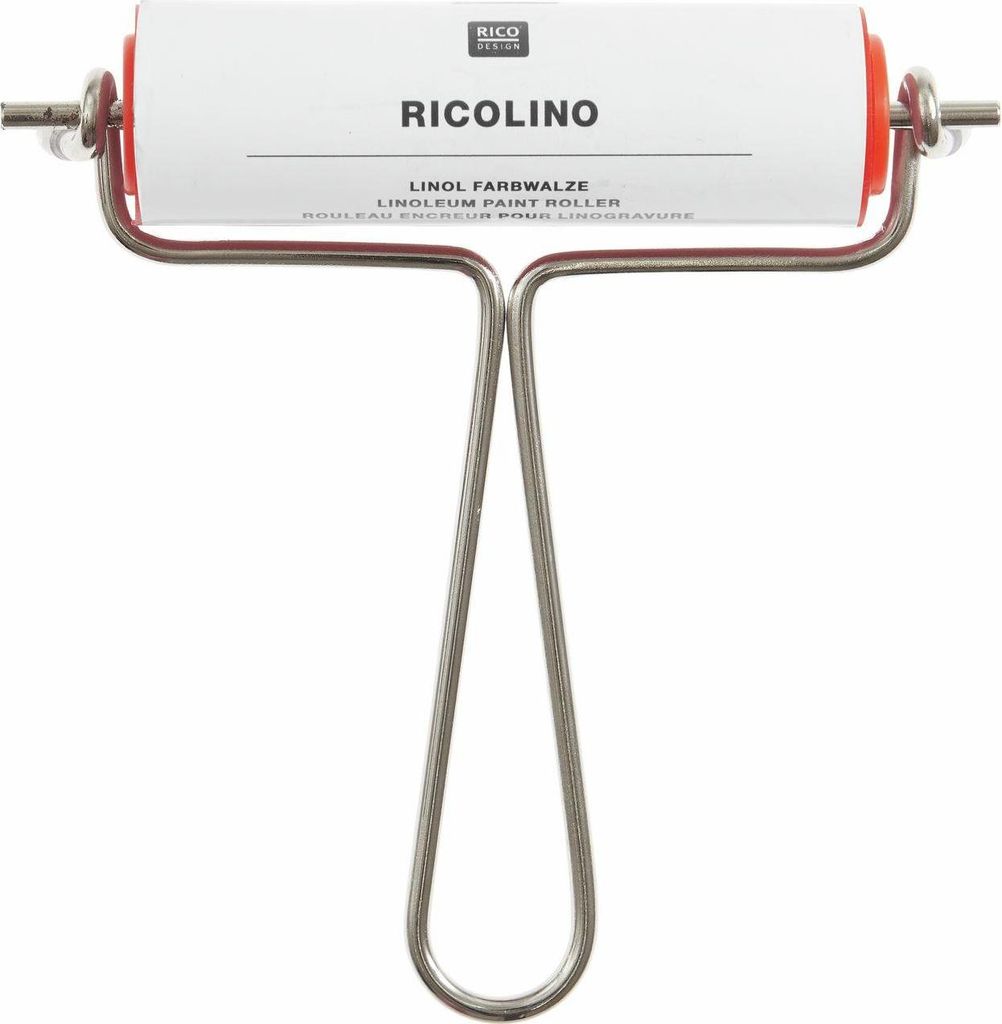 Linol Farbwalze 100mm, 30mm Durchmesser, Metallhandgriff Produktbild 