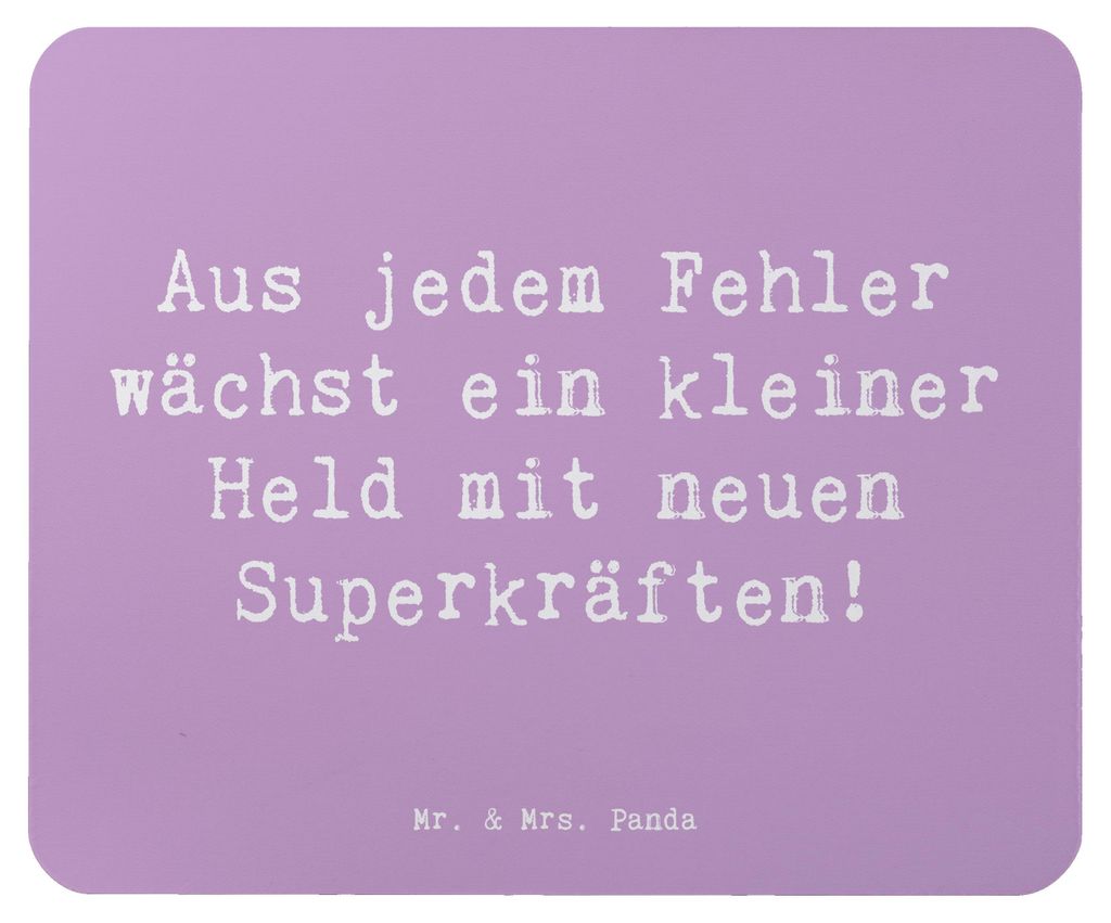 Mr. & Mrs. Panda Mauspad Spruch Fehler machen lernen - Lavendeltraum - Geschenk, mousematte, Unterstützung, Trost, Chancen, Zuversicht, laptop mou...