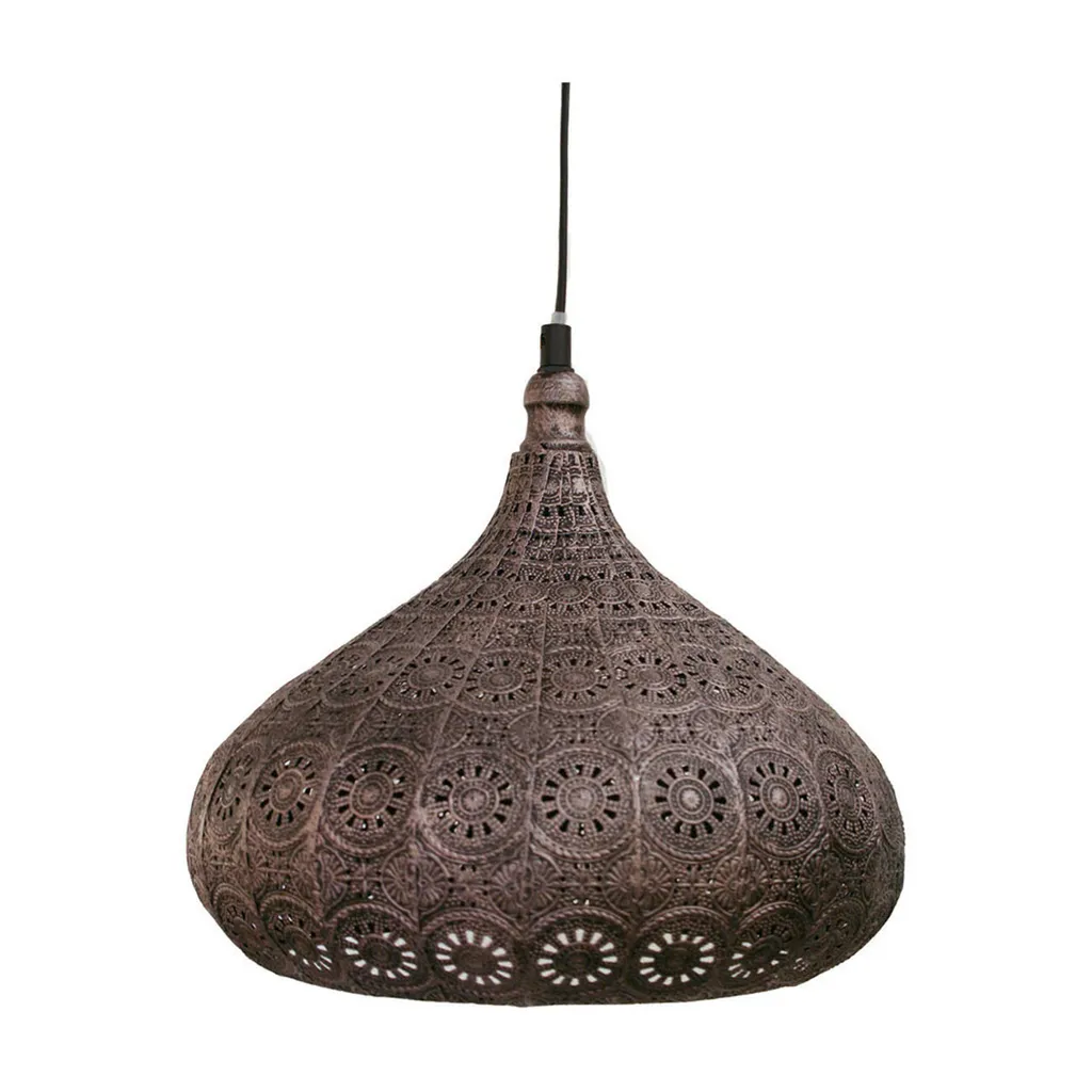 Luminaire suspendu Melilla argenté-antiquaire Ø 28cm style vintage