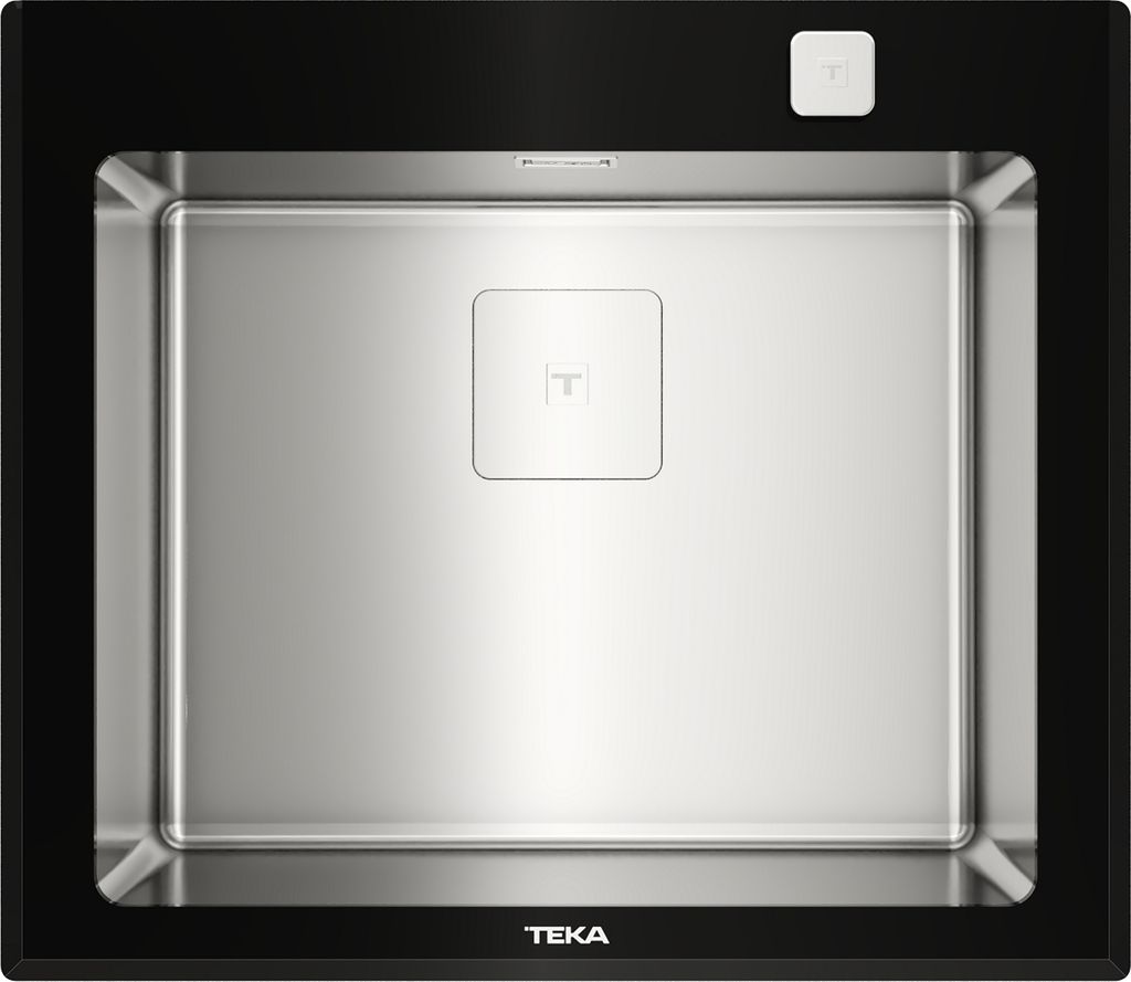 Teka DIAMOND RS15 1B AUTO Glas-Edelstahlspüle Schwarz/Edelstahl Poliert