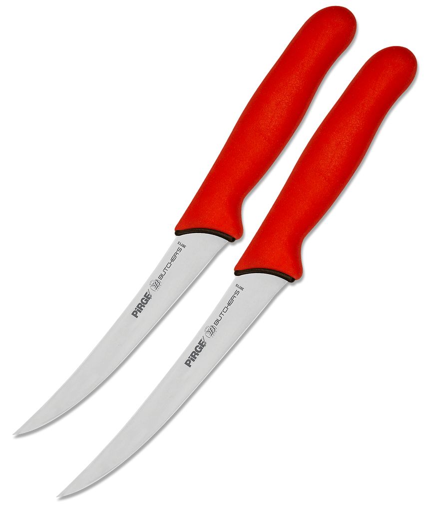 Pirge Butcher's MasterGrip Ausbeinmesser Profi Messer Set 2 TLG - Rutschfester Griff - 13 cm und 15 cm Ausbeinmesser Set