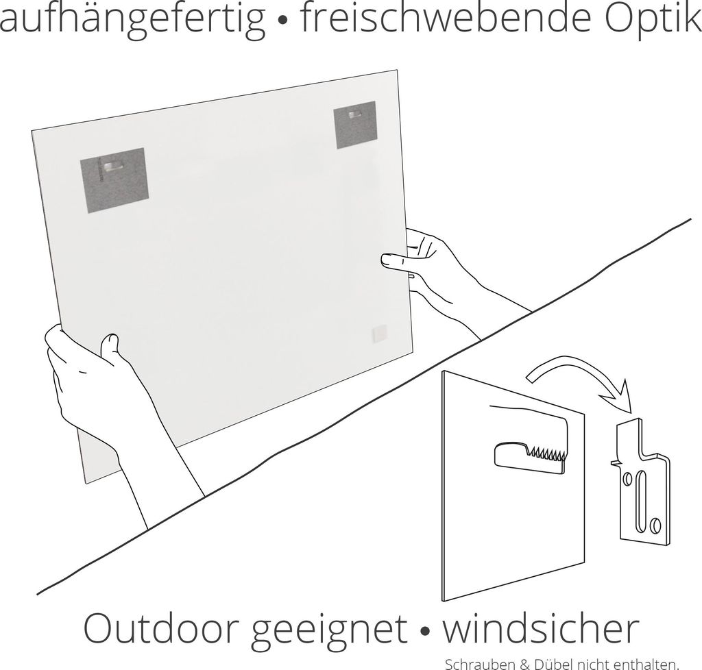 ARTland Wandbild Alu für Innen & Outdoor Polarlicht über einer Bergkette II Größe: 60x40 cm