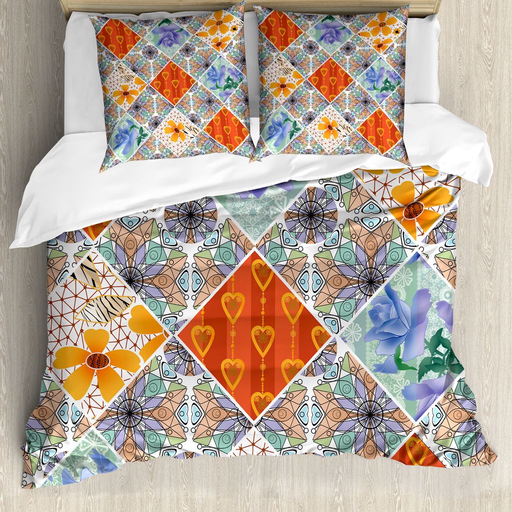 ABAKUHAUS Land Bettbezug, Blume Weiblicher Sommer, Milbensicher Allergiker geeignet mit Kissenbezügen, 200 cm x 200 cm - 80 x 80 cm, Mehrfarbig