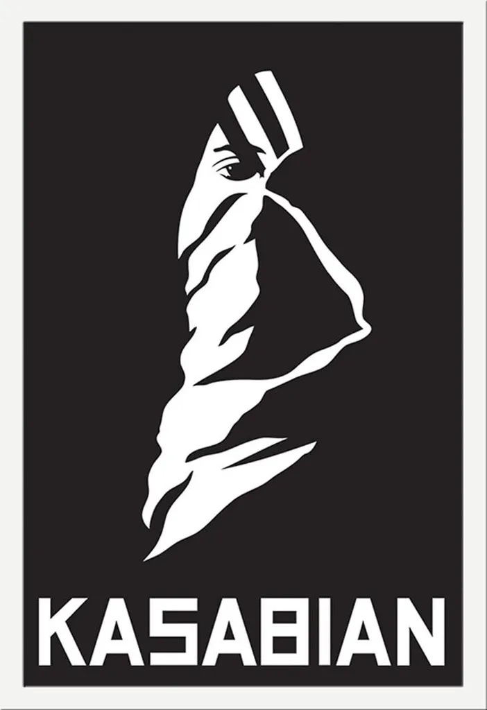 Poster Kasabian Ultra Face avec Vitre Acrylique et Cadre MDF Blanc Chic
