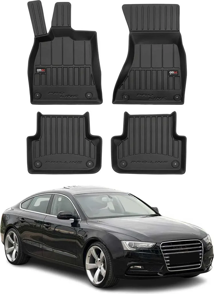 Tappetini Audi A5 Sportback 8TA 2009-2017 Gomma TPE Nero Set 4 Pezzi