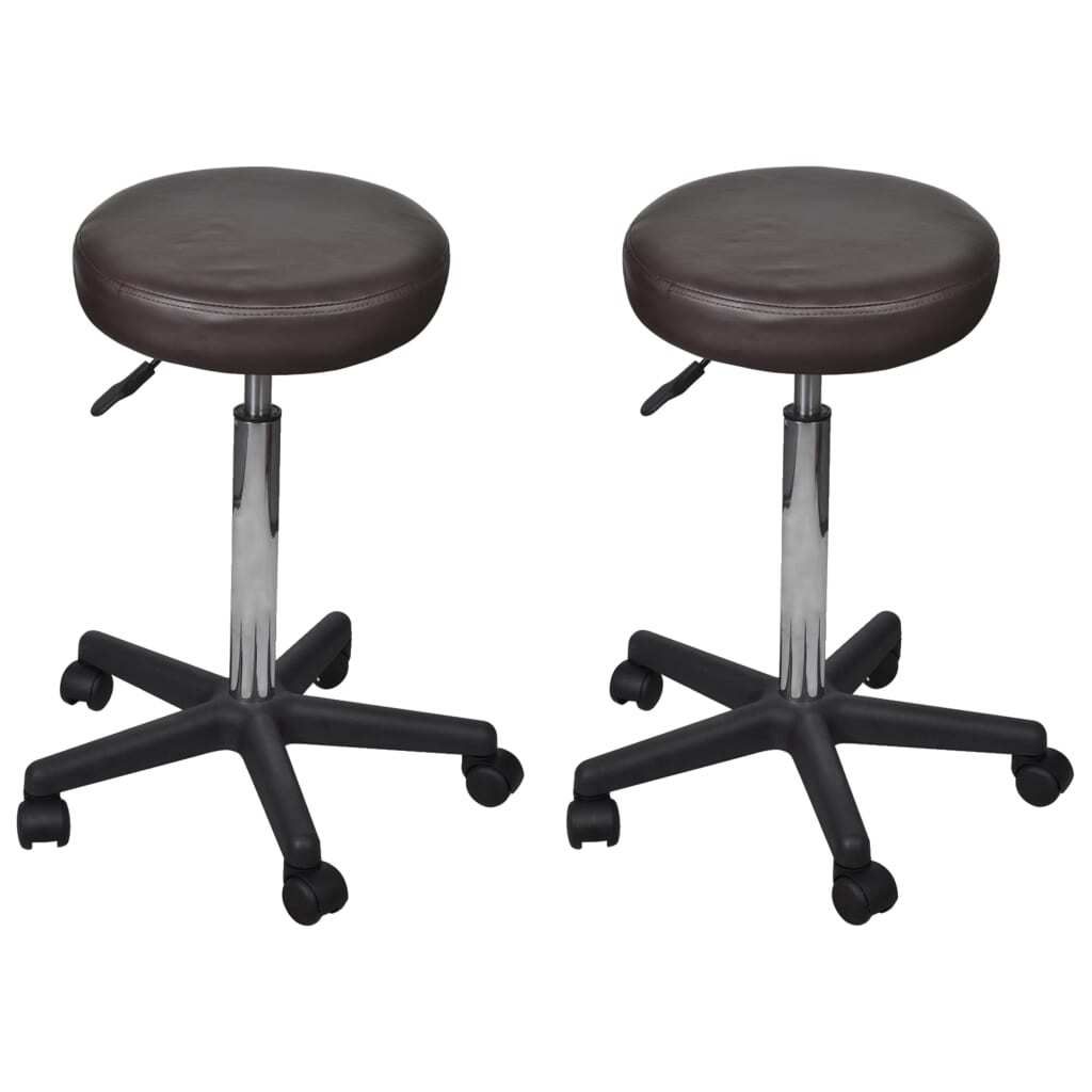 Bürohocker 2 Stk. Braun 35,5x84 cm Kunstleder