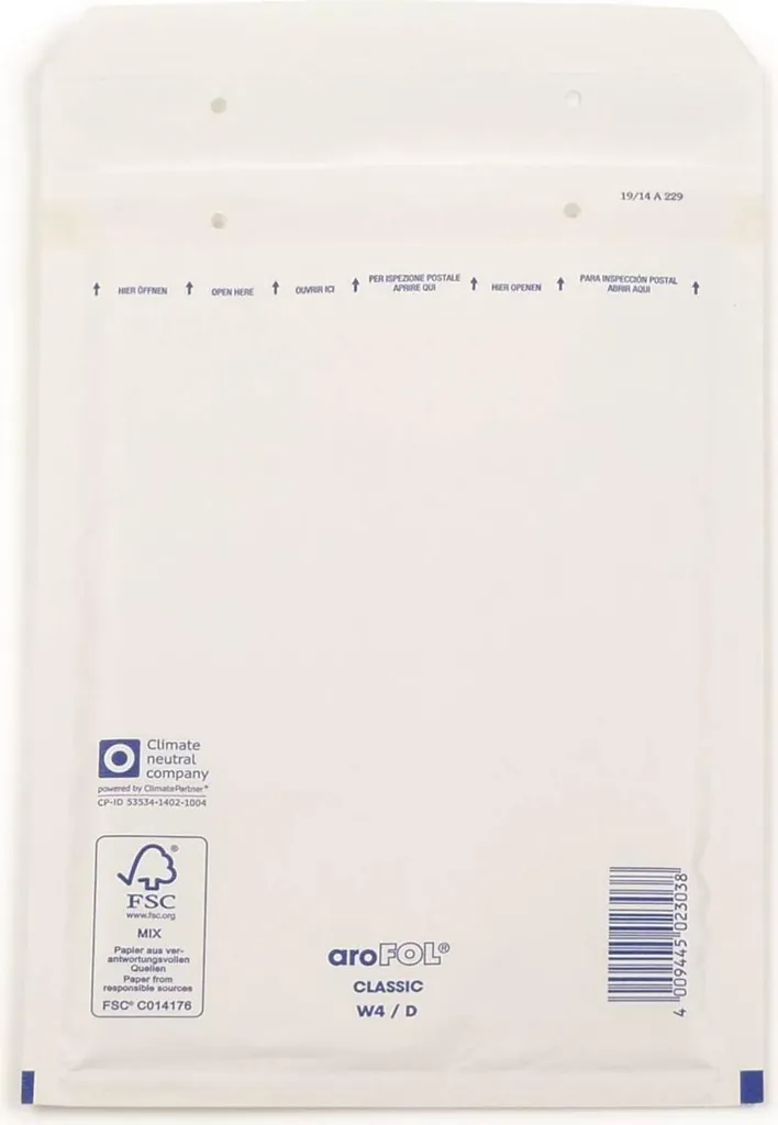 Enveloppes bulles pour envoi postal 180x265 mm aroFOL n° 4 blanc x100