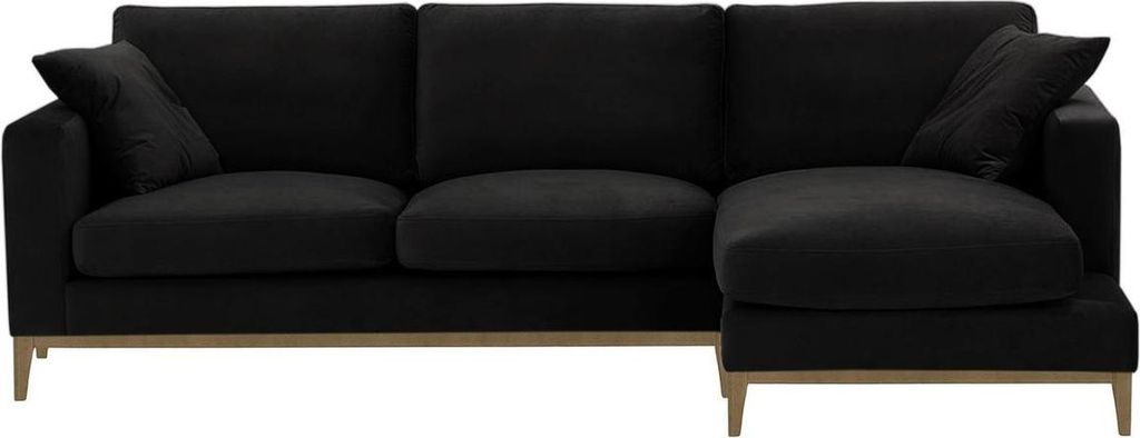Rechtsseitiges Ecksofa Covex Wood-Velluto 20-wax black