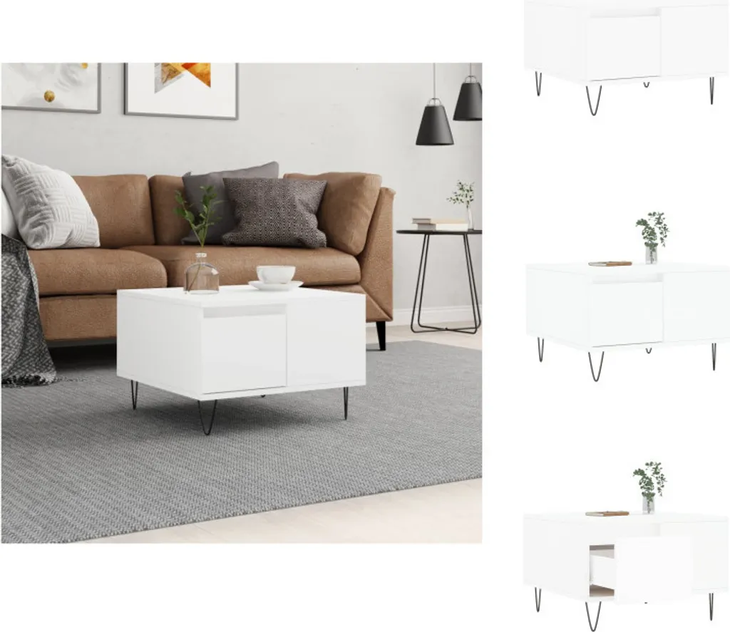 Tavolino Salotto Bianco 55x55 cm vidaXL - Legno e Metallo Robusto