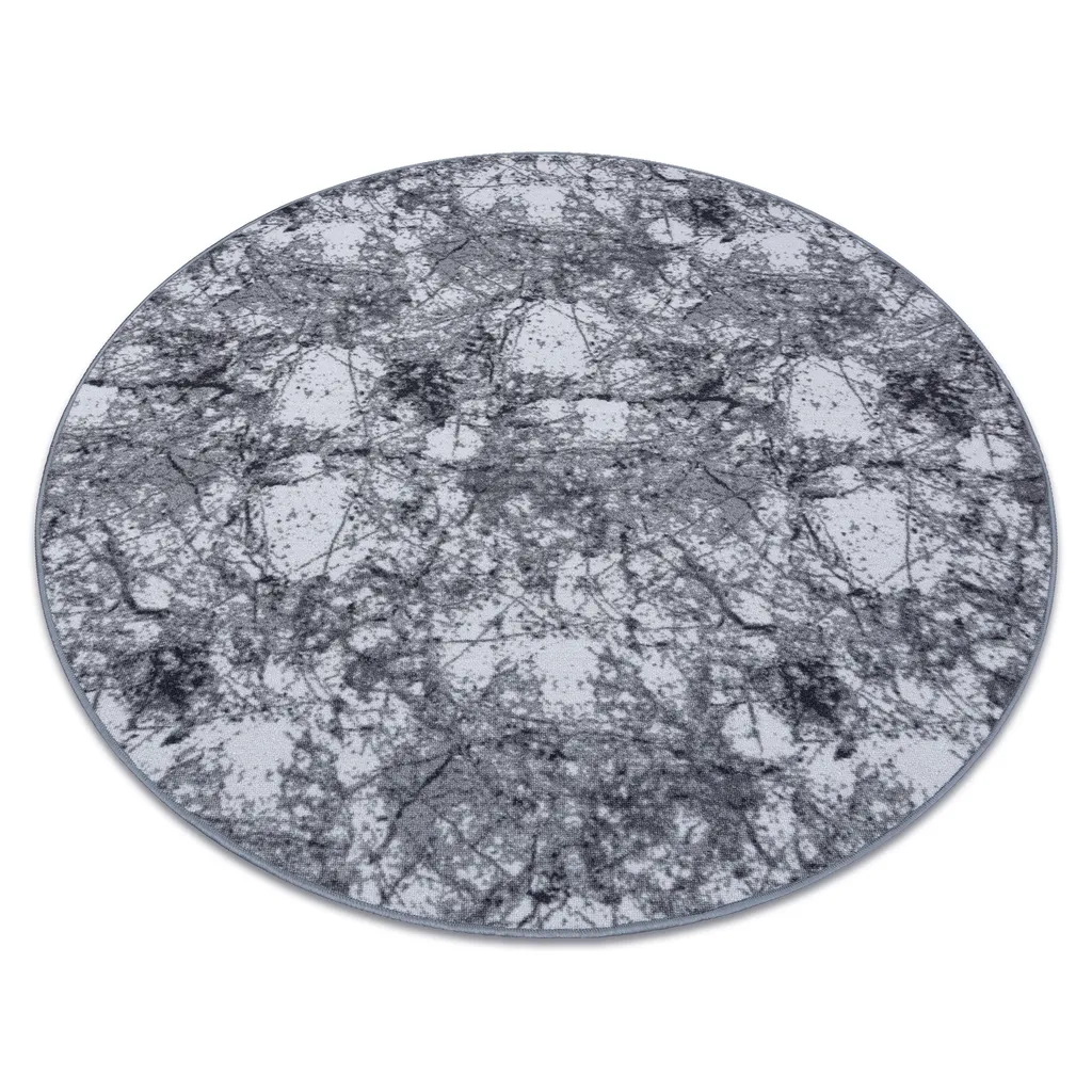 Tapis rond 100 cm gris effet béton CONCRETE pour salon et bureau chic
