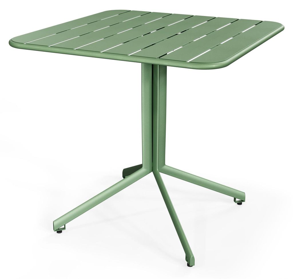 di volio Gartentisch MIRIA - 80x80 cm, Gartentisch wetterfest aus Metall, Balkontisch quadratisch, Outdoor Tisch für Garten & Terrasse grün