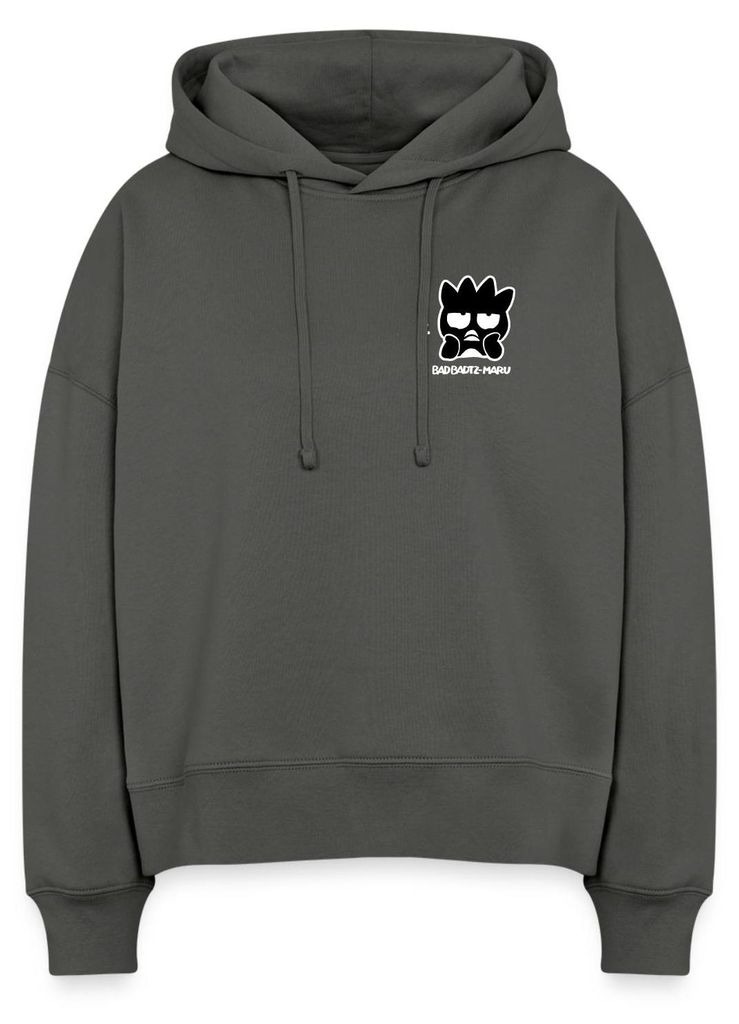 Spreadshirt Bad Badtz-Maru Portrait Frauen Boxy Organic Hoodie, XXL, Anthrazit