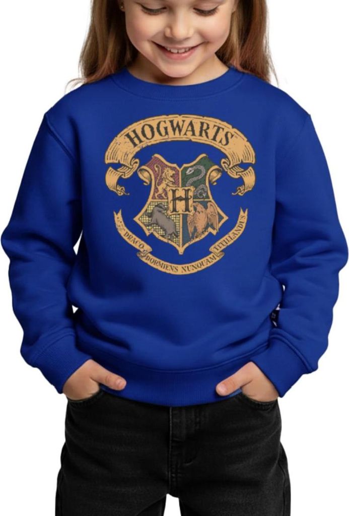 Spreadshirt Harry Potter Hogwarts Wappen Kinder/Teenager Premium Pullover, 110/116 (4 Jahre), Royalblau