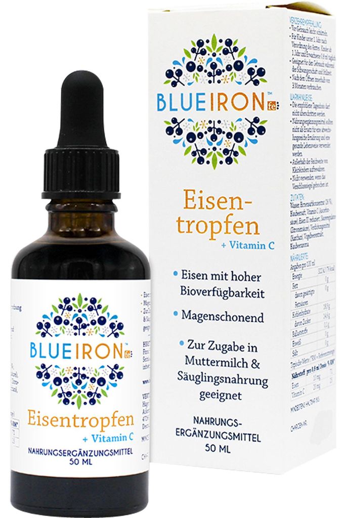 BLUEIRON železité kvapky s vitamínom C, 50 ml roztoku Obrázok produktu 