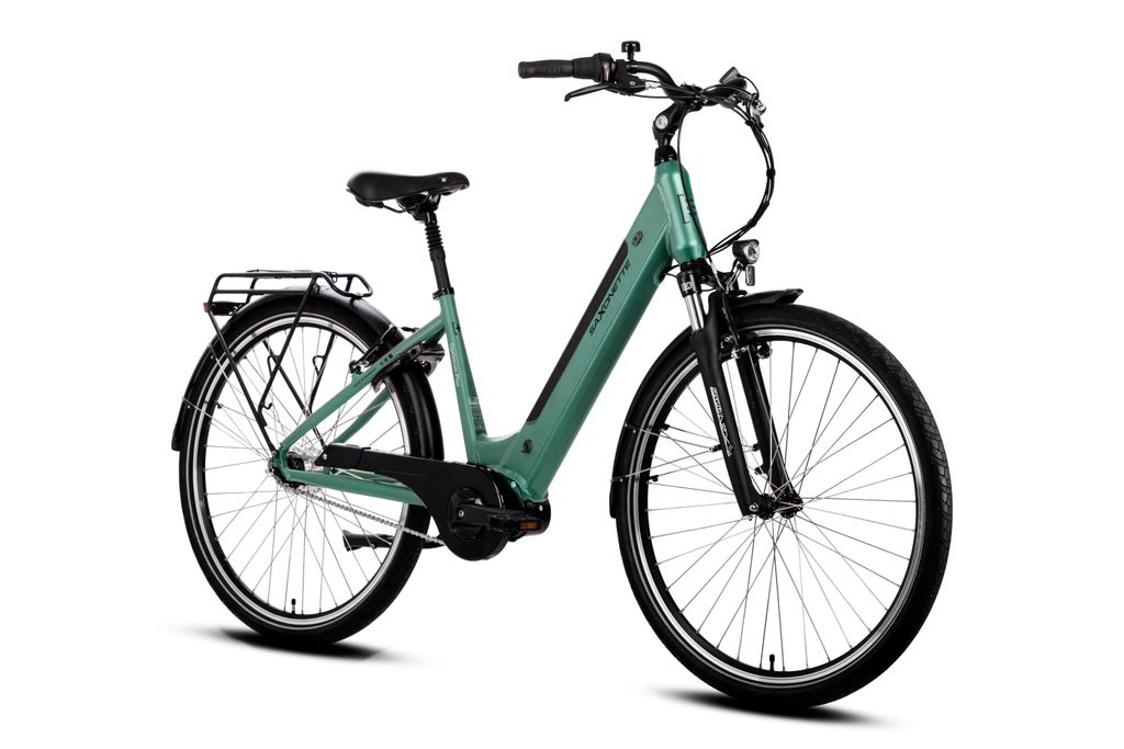 SAXONETTE Optimum Plus, Mittelmotor ebike , 418 Wh Akku, Elektrofahrrad (Ramenhöhe 50 , Grün)