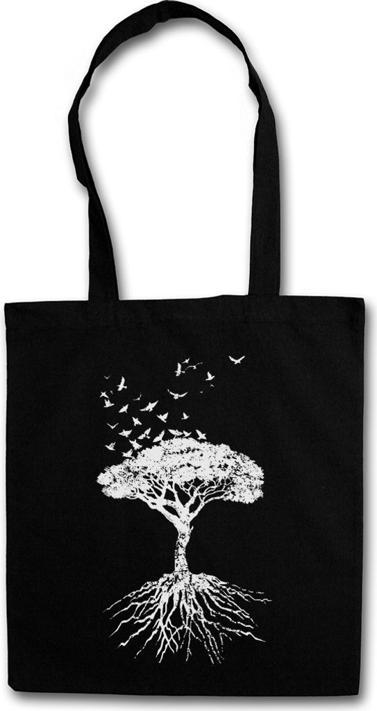 Urban Backwoods Yggdrasil Tree Logo VII, Stofftasche, Farbe: Schwarz