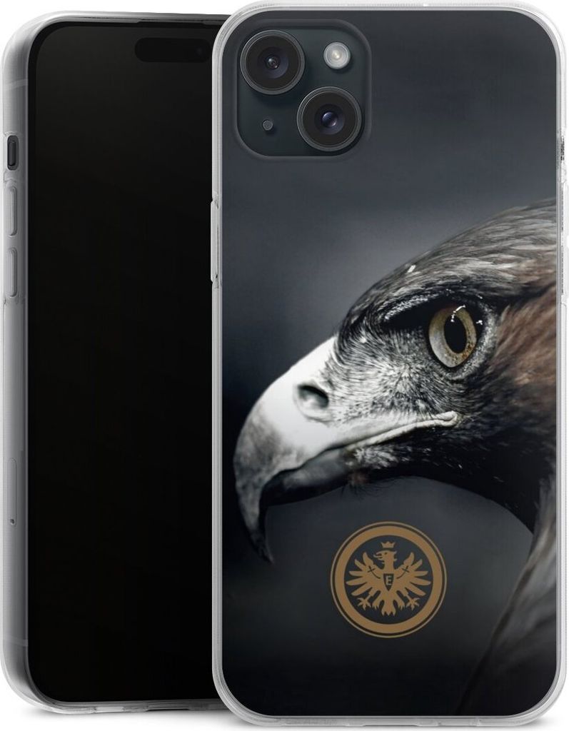 DeinDesign Handyhülle für Apple iPhone 15 Plus Silikon Hülle Case Smartphone Schutzhülle Adler Eintracht Frankfurt Offizielles Lizenzprodukt