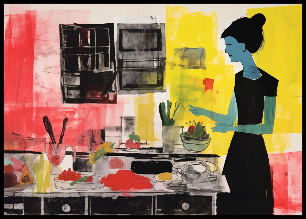 Plakat 84x59,5cm Kulinarische Überlegungen beim Kochen