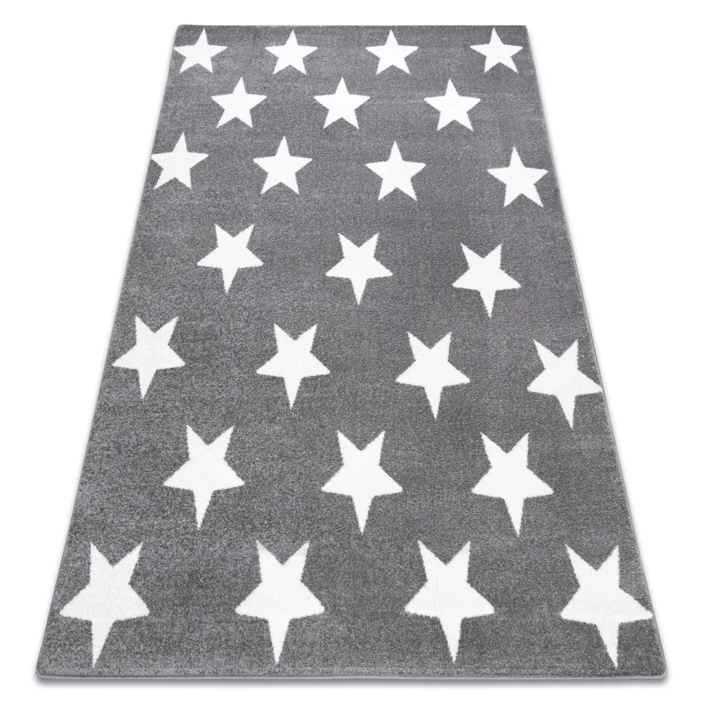 Tapis SKETCH FA68 gris et crème à motifs étoiles - 180x270 cm
