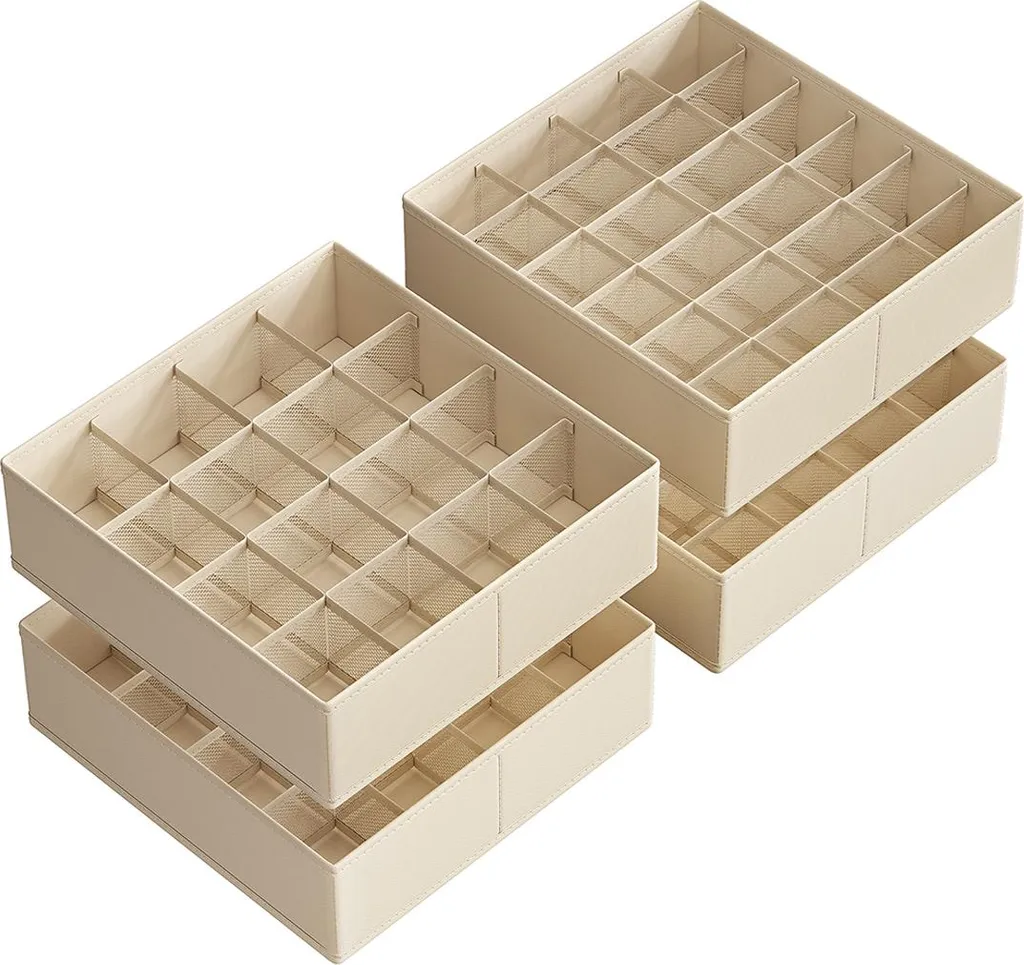Organisateur de tiroir pour lingerie et chaussettes lot de 4 unités