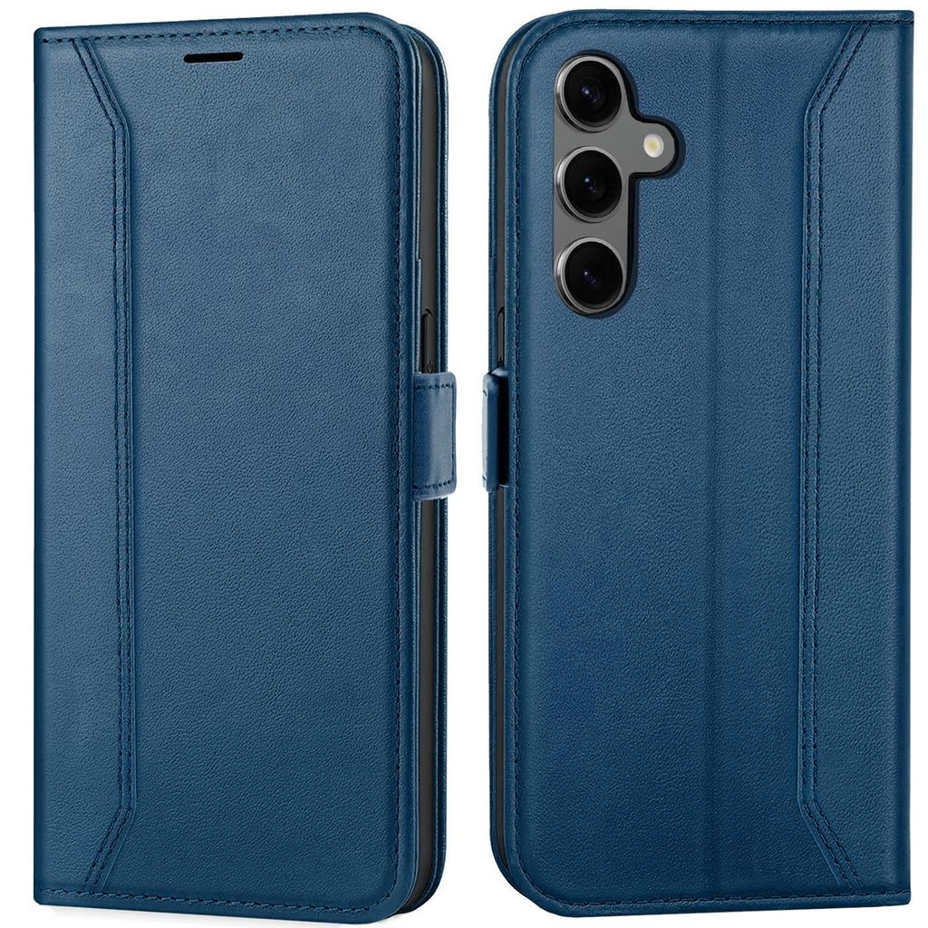 Conie RFID Klapp Tasche für Samsung Galaxy S24 FE Kartenfach Hülle Rundumschutz in Blau