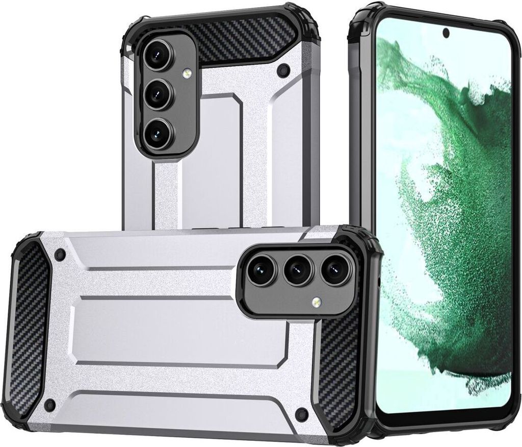 König Design Hülle kompatibel mit Kunststoff Soft Handyhülle - Handy Case Silber