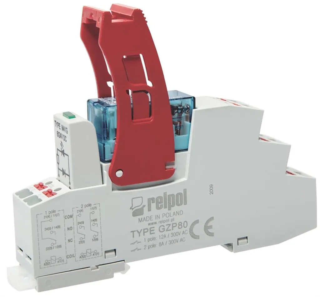 Relais pour automatisme 24V PUSH-IN - Commande 2 contacts 8A Relpol