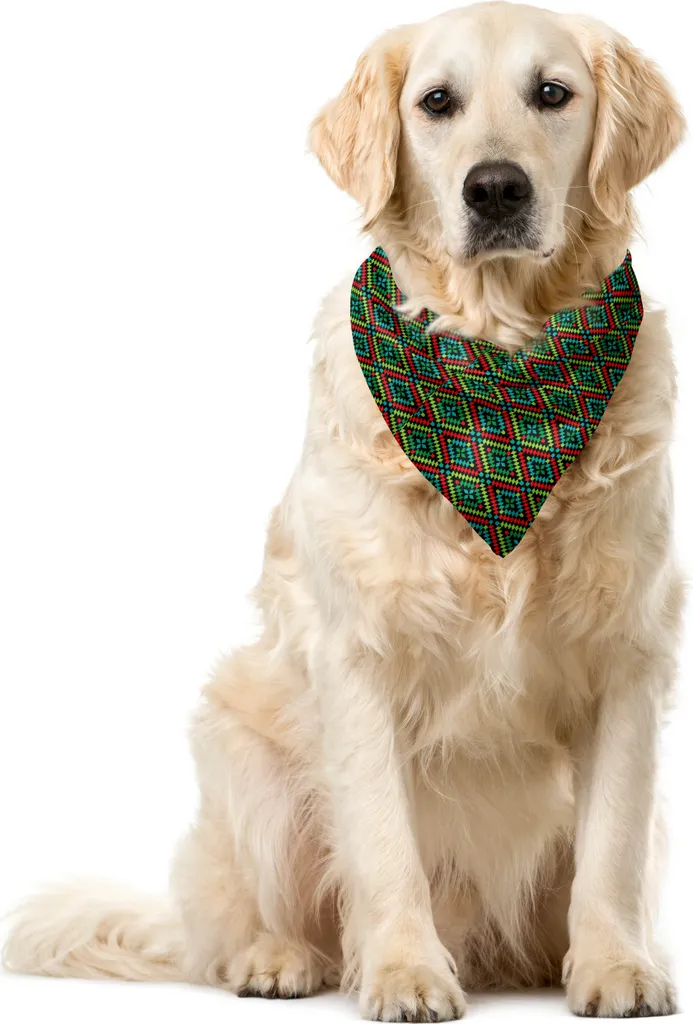 Bandana Cane ABAKUHAUS 40x40 cm - Motivo Etnico Colorato per Foto