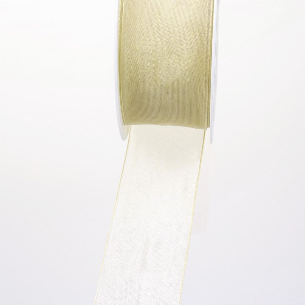 Organzaband mit Webkante - 38mm - 50m - col. 40 champagner - 53736-38-50-40
