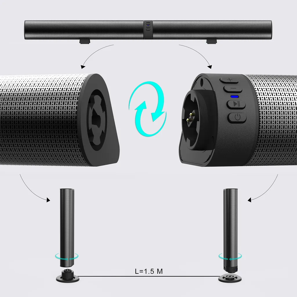 Enceinte PC Bluetooth à champ tridimensionnel et barrage sonore - 19