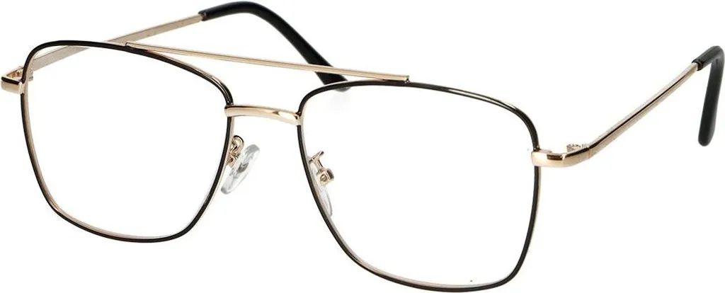 Spectrum Occhiali Lettura Vintage Pilot Metallo +3.00 Oro Nero Resistenti