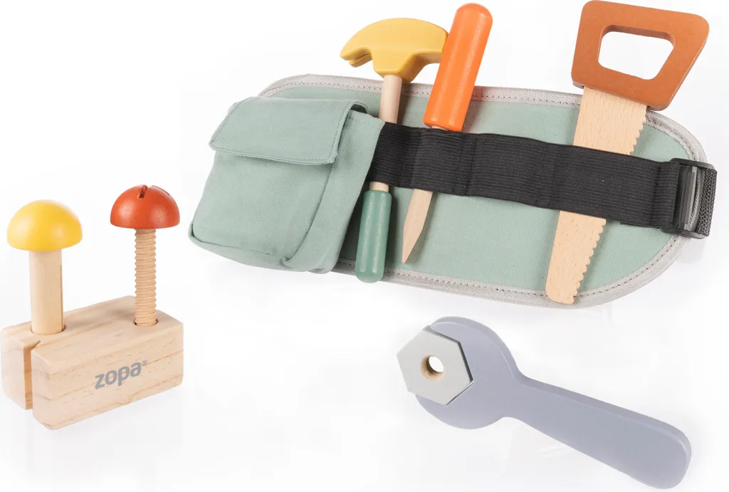 Jouet éducatif ZOPA : Outils en bois avec ceinture pour petit créatif