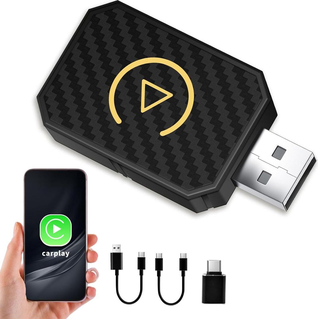 Kabelloser Carplay-Adapter, Car Play konvertiert kabelgebundenes Carplay in kabelloses Carplay, kompatibel mit 99 % aller Autos ab 2016, Easy Conne...