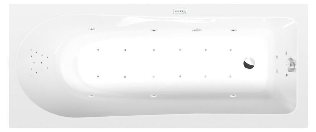 Polysan LISA Whirlpool-Badewanne, 170x70x47cm, Highline Hydro-Air, Chrom