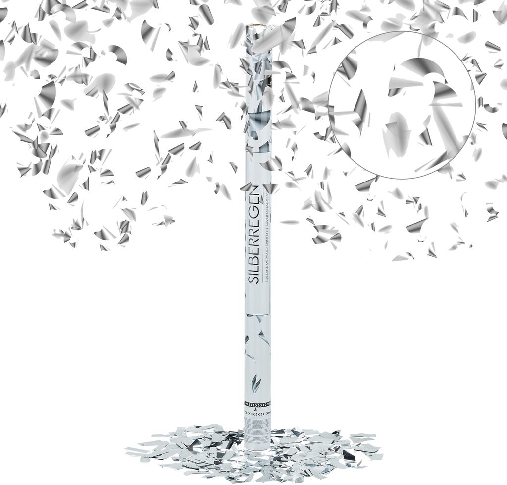 relaxdays 5 x Party Popper 80 cm Silber