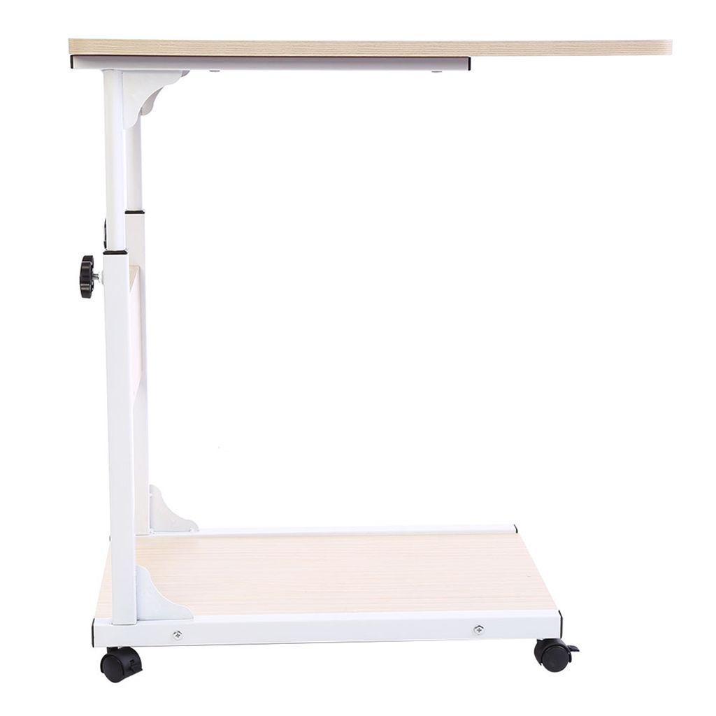 Tragbarer multifunktionaler abnehmbarer Laptop-Schreibtisch mit Rädern Bett Sofa Bücher Weiß