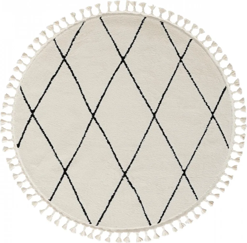 Tapis rond blanc 140 cm Moroccan Fantasy - Douceur et design pur