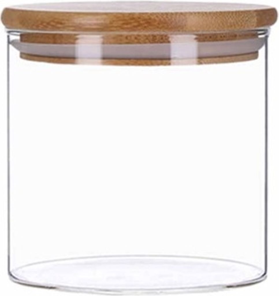500ml Vorratsglas mit Bambusdeckel, luftdicht, stapelbar, Spülmaschinenfest und Mottensicher