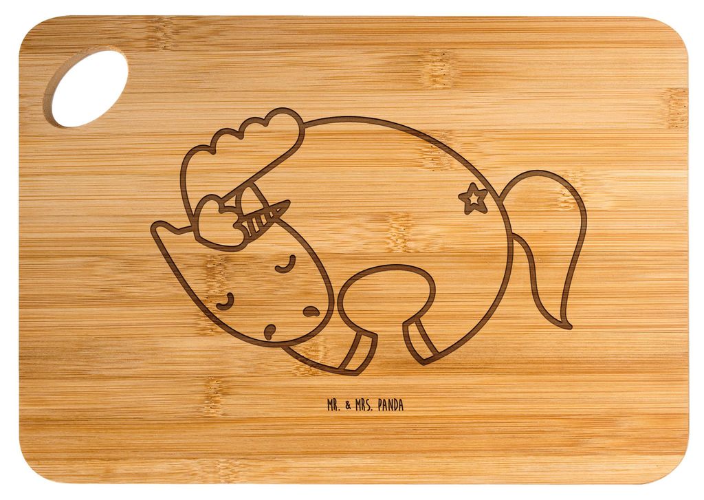 Mr. & Mrs. Panda Frühstücksbrett Einhorn Nacht - Transparent - Geschenk, Küchenbrett, Holzbrettchen, Schneidebrett, Einhörner, Freundin, Mensch...