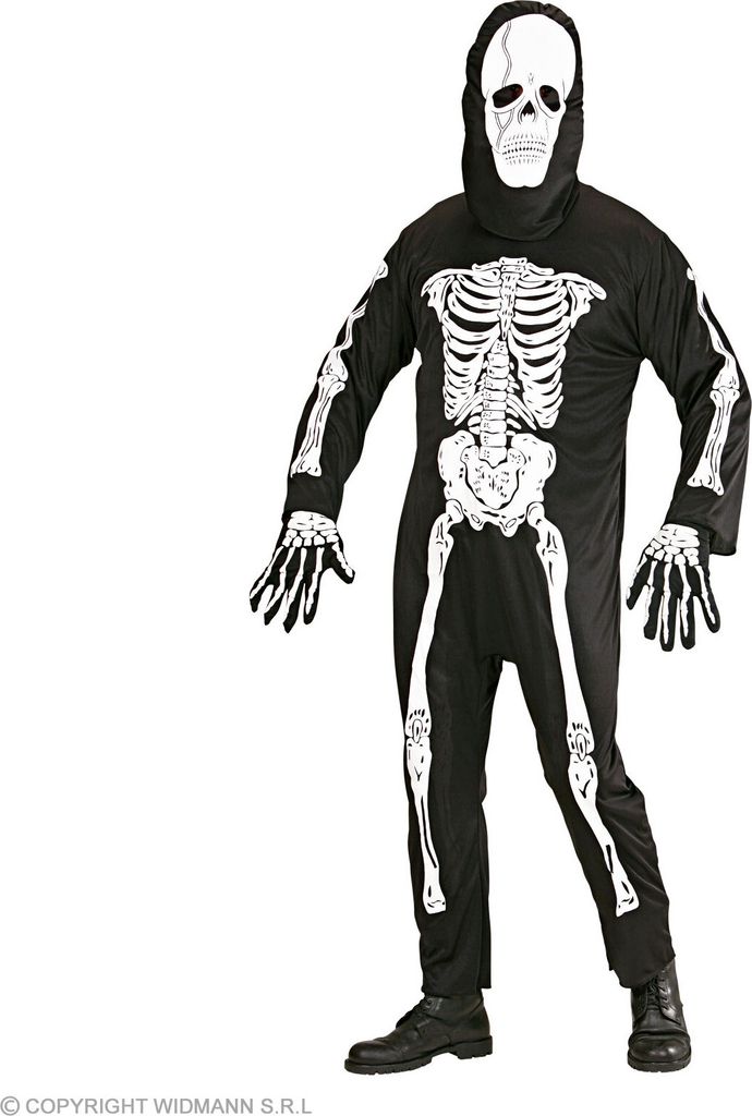 Erwachsenen Skelett, Anzug und Maske - Gr. S - XXL - Kostüm Produktbild 