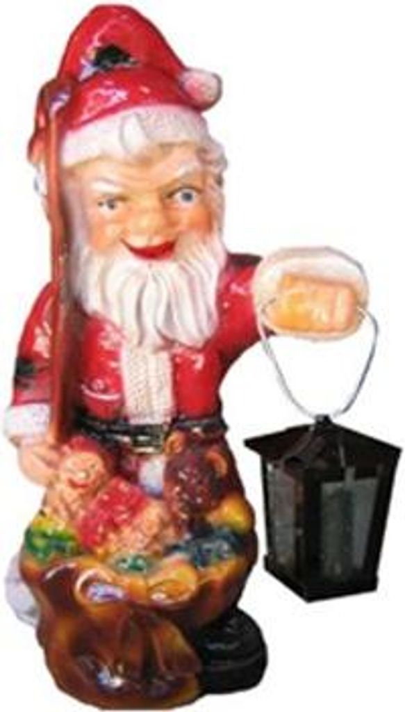 Weihnachtsmann Figur Statue Aussenleuchte Dekoration Nikolaus Skulptur 32cm Neu