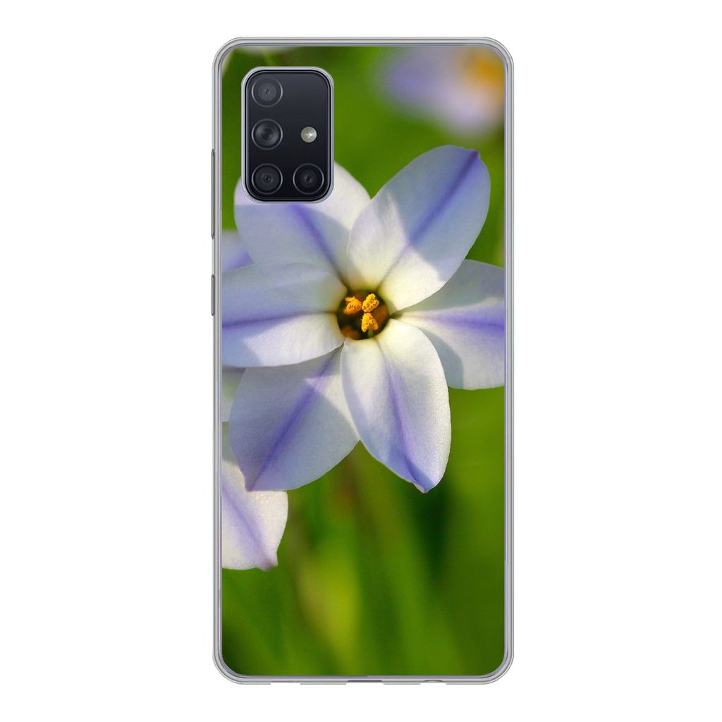 MuchoWow Handyhülle Schutzhülle Hülle für Samsung Galaxy A51 Blumen - Garten - Lila Silikon Softcase Handy Hülle - Schutzabdeckung
